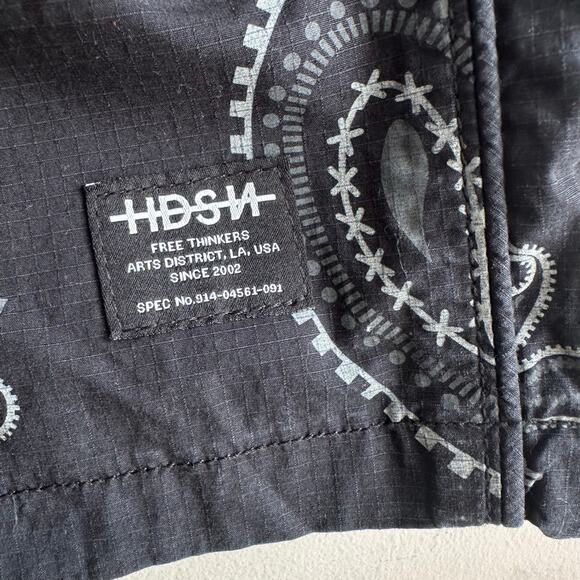 Hudson Men's Racer Shorts Ripstop Black Bandana L - Picture 4 of 11